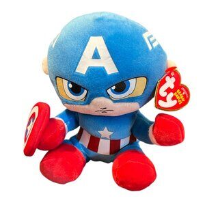 MARVEL Plush Captain America TY Beanie Baby 8"